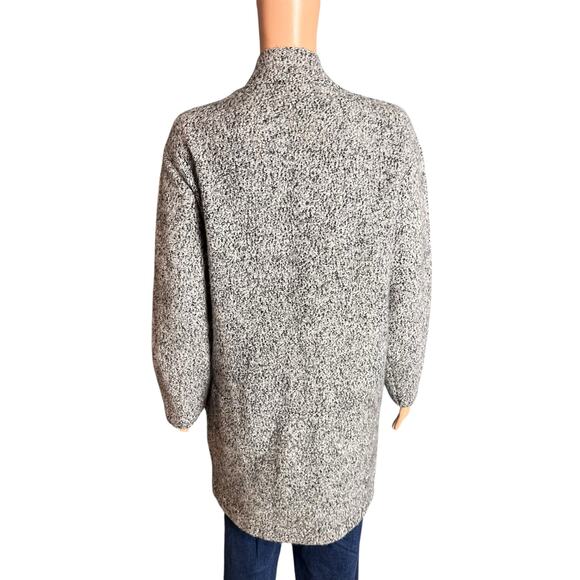 Zara Soft Marled Gray Open Duster Cardigan Med Preppy Minimalist Ski Resort - Picture 2 of 4